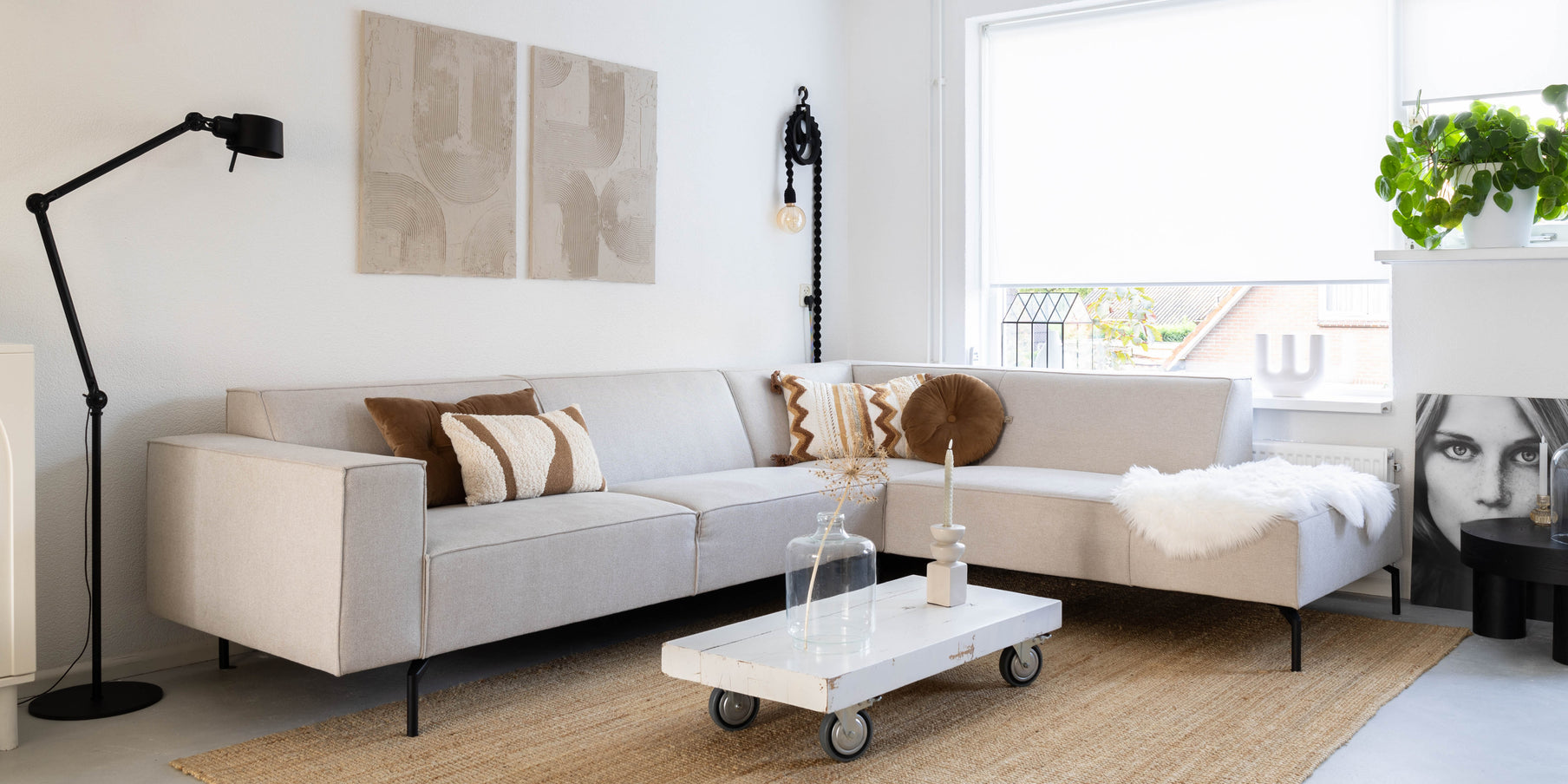 Hoekbank Nord By SIDDE - grijze bank - licht wonen  Hoekbank Nord By SIDDE - grijze bank - licht wonen