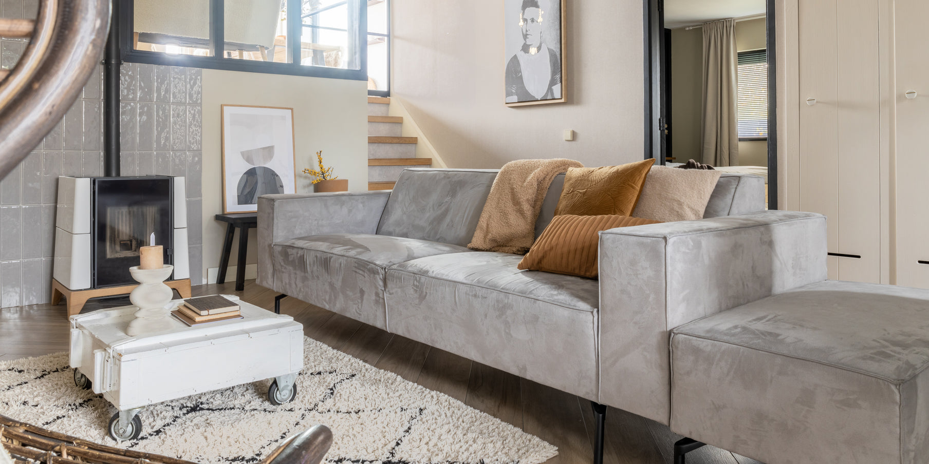 Designbank By SIDDE - warme woonkamer - industrieel interieur - woonkamerstyling
